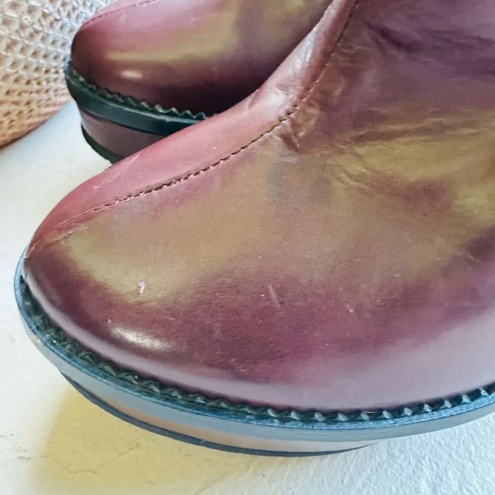 Opening Ceremony Victorian Laetitia 2 Lace Up Lug Boot Wine Retro Color SZ 38/US